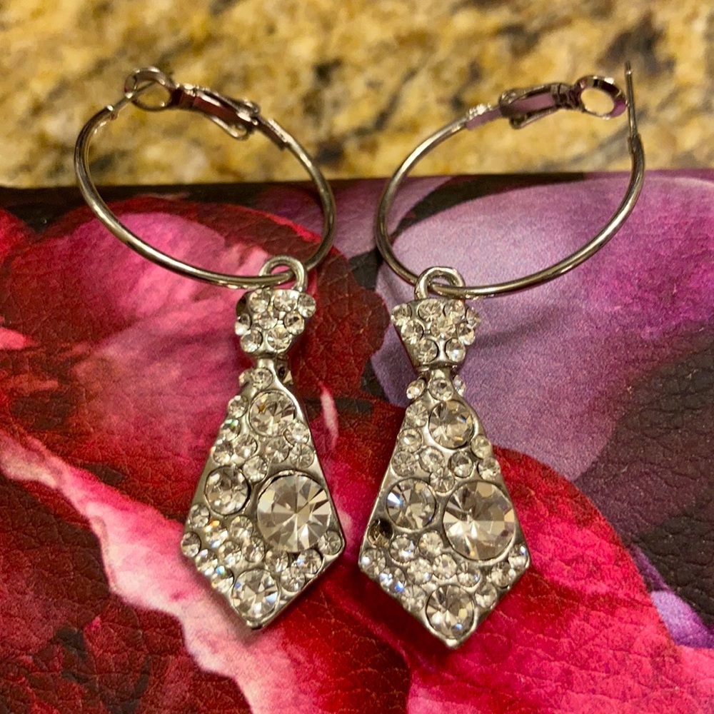 Rhinestone Tie Shaped Earrings